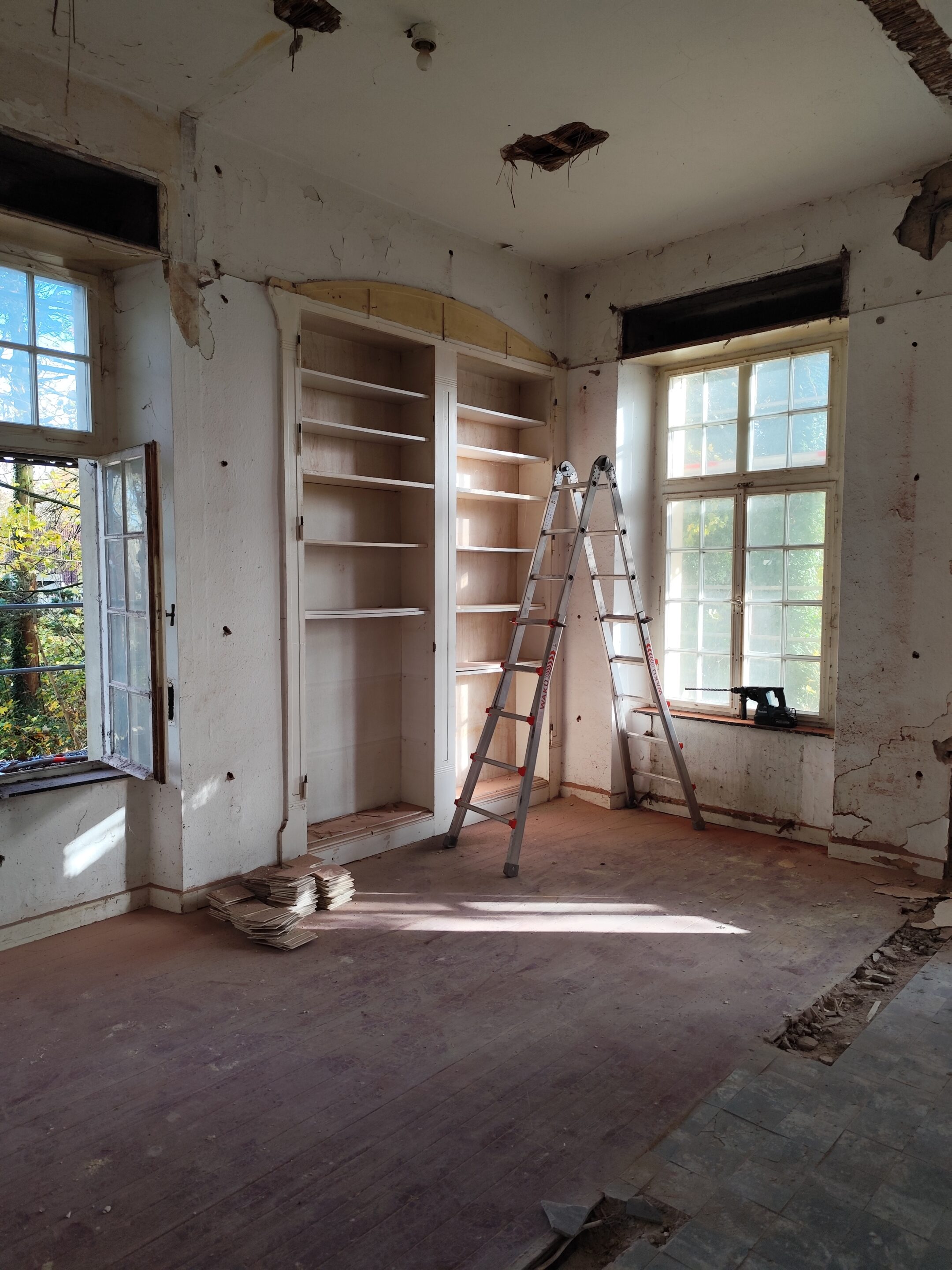 Kerndämmung der Villa Remy von innen mit Neopixels